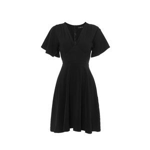 Women's V Neck Bell Sleeves Dress